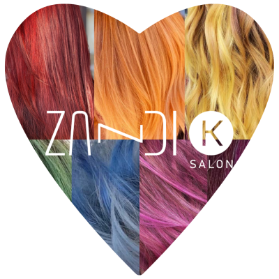 heart made of mult-colored hair pictures